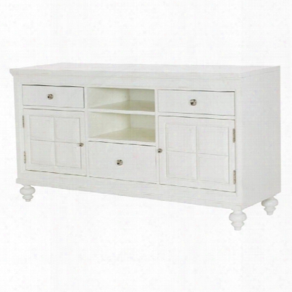 American Drew Lynn Haven 66 Wood Tv Stand In White