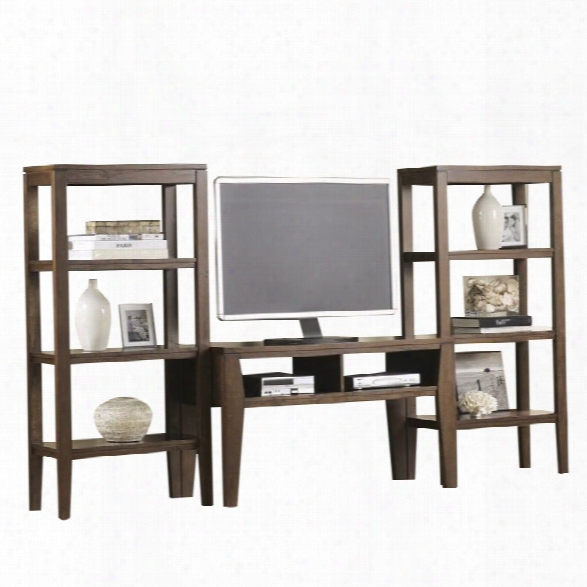 Ashley Deagan 3 Piece Tv Stand Set In Dark Brown