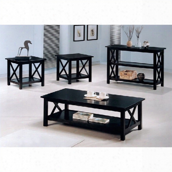 Coaster Casual 4 Piece Occasional Table Set In Deep Cappuccino
