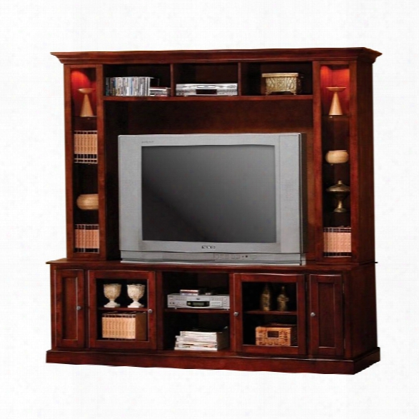 Coaster Entertainment Center In Merlot Oak