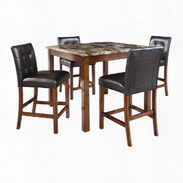 Dorel Living Andover 5 Piece Faux Marble Top Counter Height Dining Set