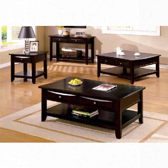 Furniture Of America Bonner 4 Piece Coffee Table Set In Espresso