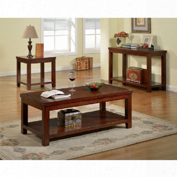 Furniture Of America Granger 3 Piece Coffee Table Set In Dark Cherry