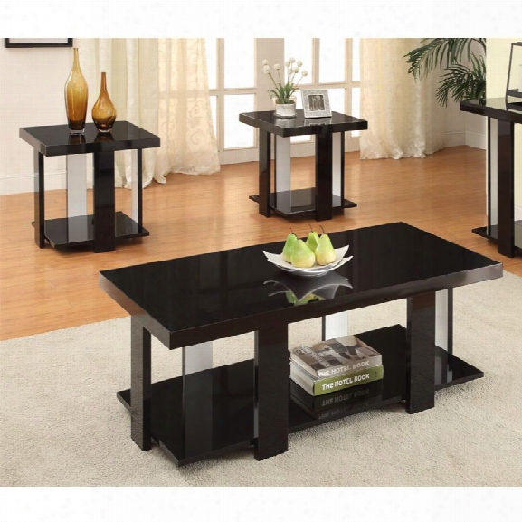 Furniture Of America Haven 3 Piece Coffee Table Set In Black