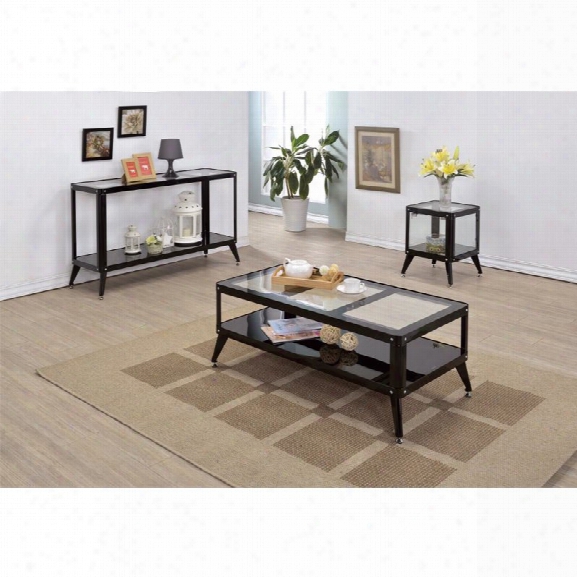 Furniture Of America Jaxan 3 Piece Table Set In Black