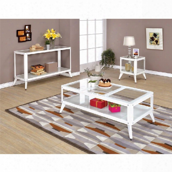 Furniture Of America Jaxan 3 Piece Table Set In White