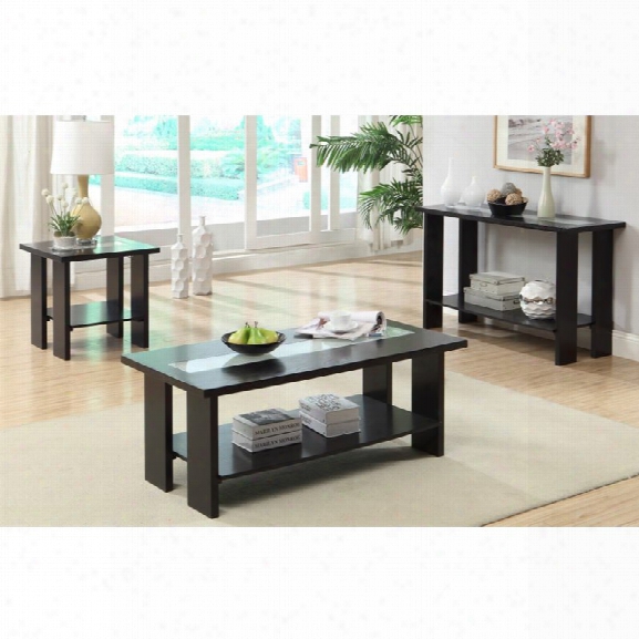 Furniture Of America Lumina 3 Piece Coffee Table Set In Espresso