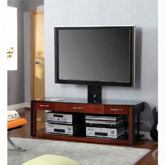 Furniture Of America Russel Modern 60 Tv Stand With Mount In Cherry