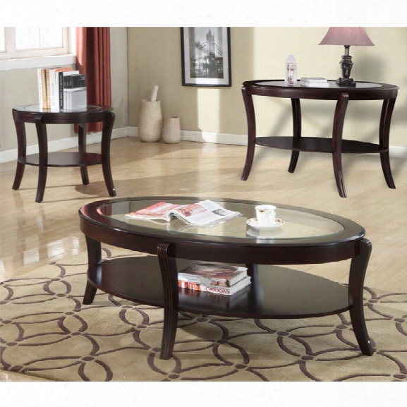 Furniture Of America Stemplez 3 Piece Coffee Table Set In Espresso