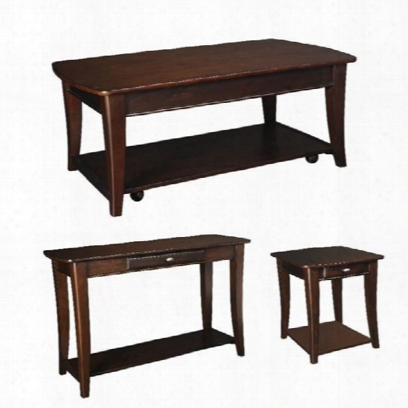 Hammary Enclave 3 Piece Occasional Table Set In Sable