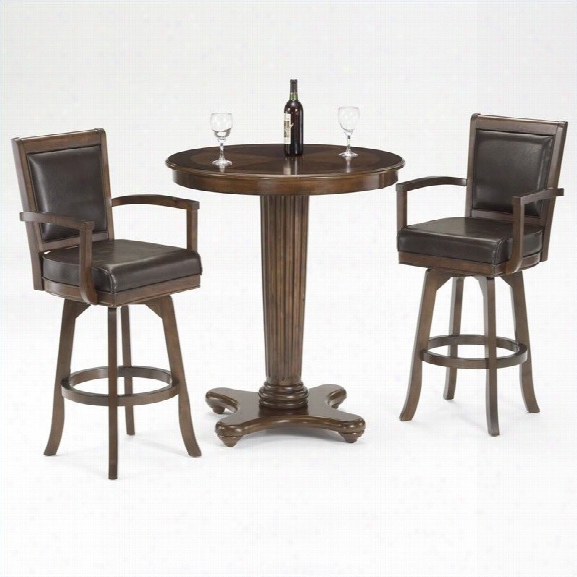 Hillsdale Ambassador 3 Piece Pub Table With 2 Stools In Rich Cherry