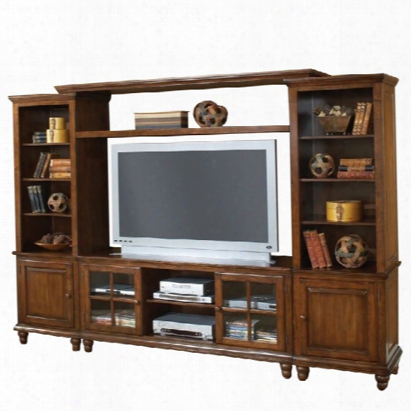 Hillsdale Grand Bay Large Entertainment Wall In Warm Brown