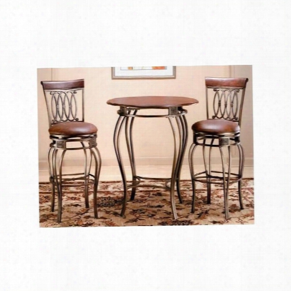 Hillsdale Montello Pub Table And 2 Bar Stools Bistro Set