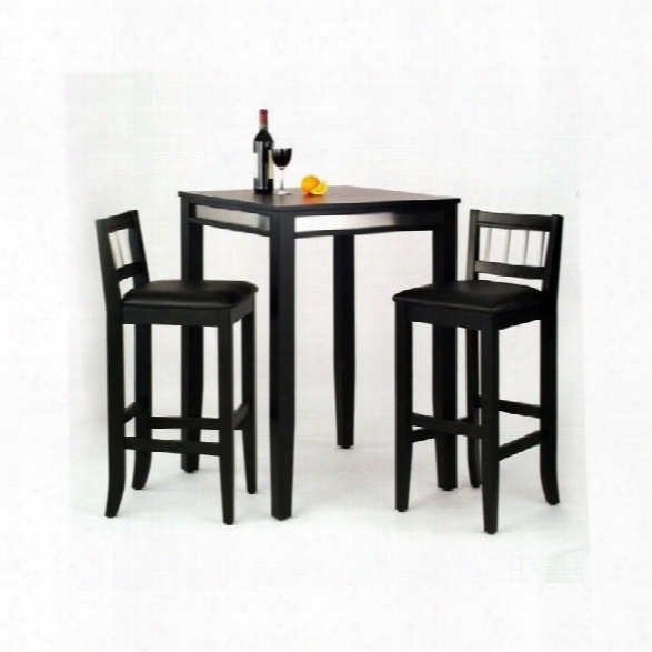 Home Styles Manhattan 3 Piece Pub Set In Black