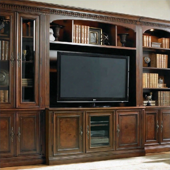 Hooker Furniture European Renaissance Ii Entertainment Console And Hutch In Cherry
