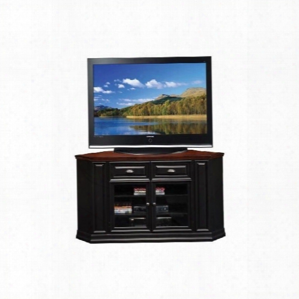 Leick Furniture 62 Corner Tv Stand In A Black And Cherry Finish