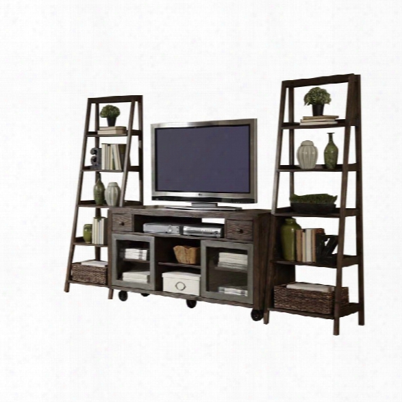 Liberty Furniture Avignon 3 Piece Entertainment Center In Rustic Brown