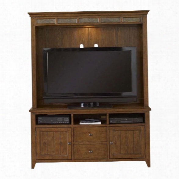 Liberty Furniture Hearthstone Entertainment Center In Rustic Oak