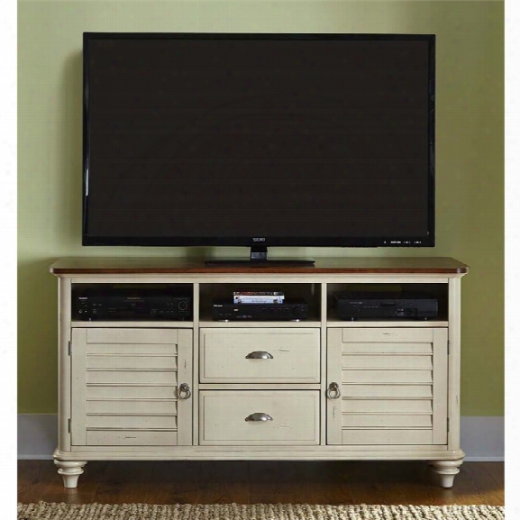 Liberty Furniture Ocean Isle Tv Stand In Bisque With Natural Pine