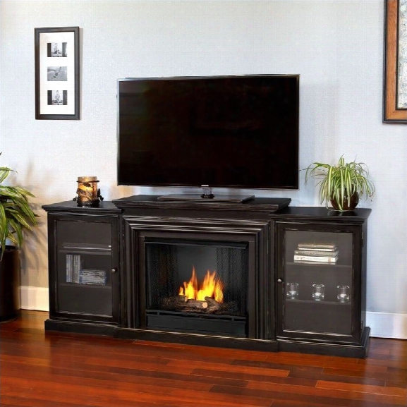 Real Flame Frederick 72 Entertainment Center Gel Fireplace In Blackwash