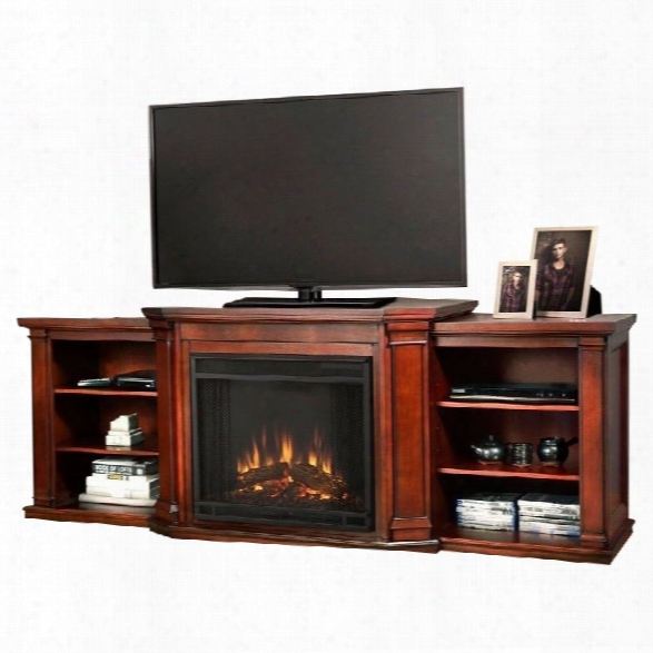 Real Flame Valmont Entertainment Center Electric Fireplace Dark Mahogany