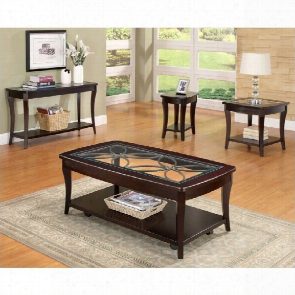 Riverside Annandale 4 Piece Accent Table Set In Dark Mahogany