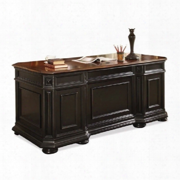 Riverside Furniture Allegro Executive Desk In Rubbed Black