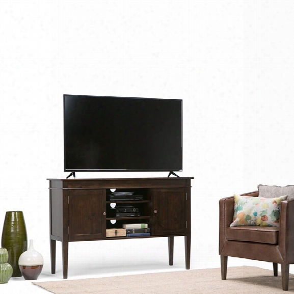 Simpli Home Carlton Tall 54 Tv Stand In Tobacco Brown