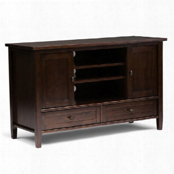 Simpli Home Warm Shaker 47 Tv Stand In Tobacco Brown