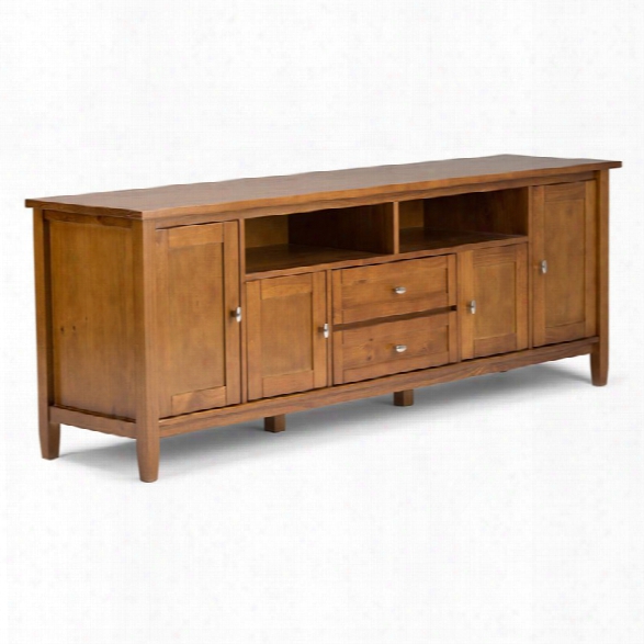 Simpli Home Warm Shaker 72 Tv Stand In Honey Brown