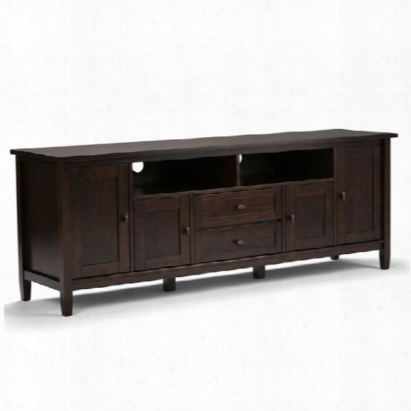 Simpli Home Warm Shaker 72 Tv Stand In Tobacco Brown