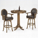 Hillsdale Warrington 3 Piece Pub Table with 2 Stools in Rich Cherry