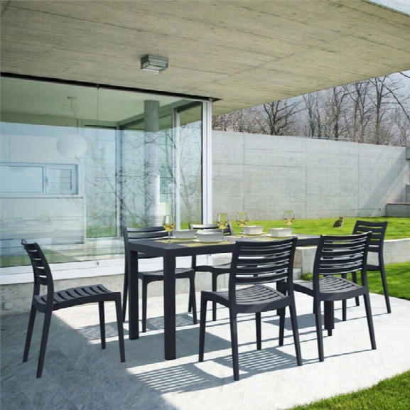 Compamia Ares 7 Piece Resin Patio Dining Set In Black