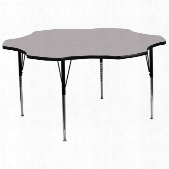 Flash Furniture Flower Shaped Activity Table In Grey-25.13 Table Height