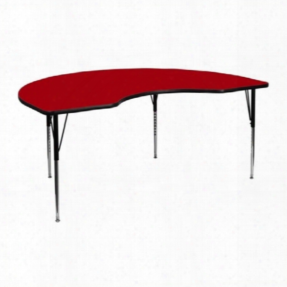 Flash Furniture Kidney Shaped Activity Table In Red-25.13hx72w Table