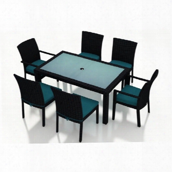 Harmonia Living Urbana 7 Piece Patio Dining Set In Spectrum Peacock