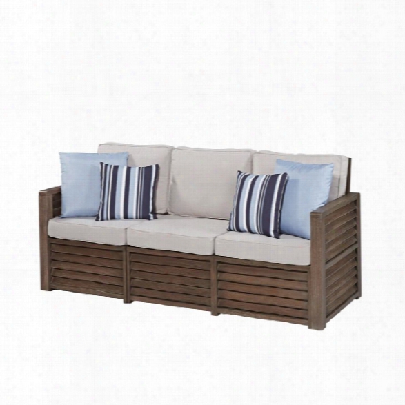 Home Styles Barnside Patio Sofa With Accent Pillows In Aged Barnside