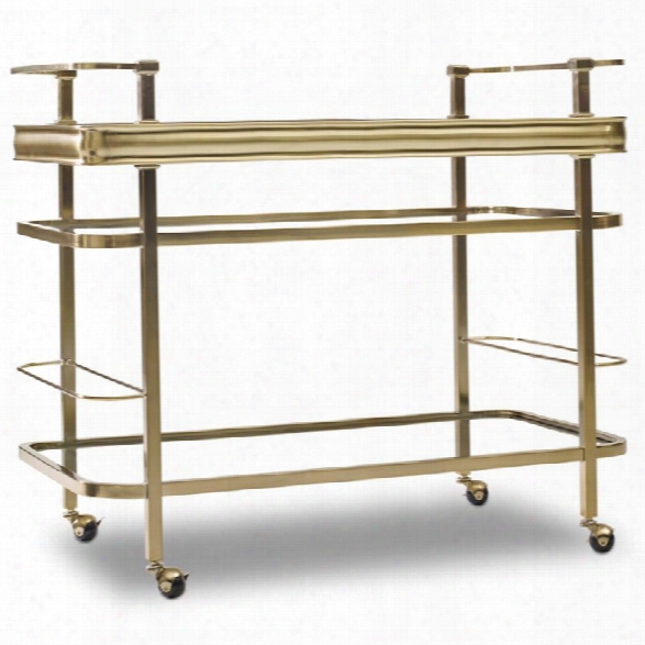 Hooker Furniture Highland Park Glass Top Bar Cart In Gold