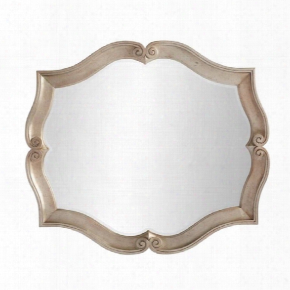 Juniper Dell Scalloed Mirror In Tarnished Silver Leaf