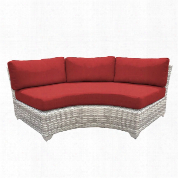 Tk Fairmont Curved Armless Patio Sofa In Red (set Of 2)