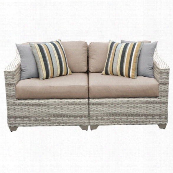 Tkc Fairmont Patio Wicker Loveseat In Wheat