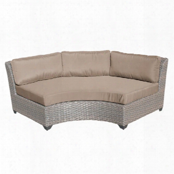 Tkc Florence Curved Armless Patio Sofa In Wheat (set Of 2)