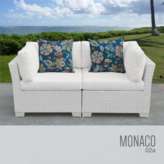 Tkc Monaco Patio Wicker Loveseat In White