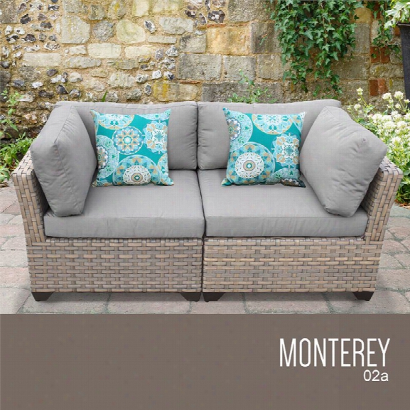 Tkc Mnoterey Patio Wicker Loveseat In Gray