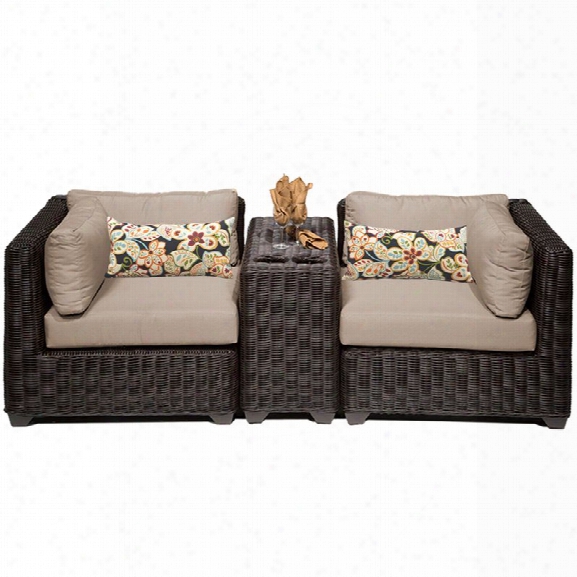 Tkc Venice 3 Piece Patio Wicker Loveseat