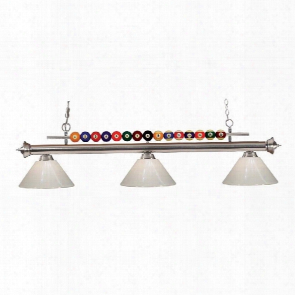 Z-lite Shark 3 Light Billiard Light In Brushed Nickel