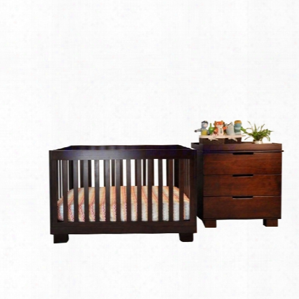 Babyletto Modo 3-in-1 Convertible Wood Crib Set In Espresso