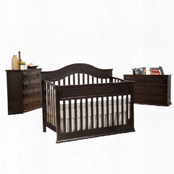 Davinci Brook 4-in-1 Convertible Crib 3 Piece Set In Dark Java