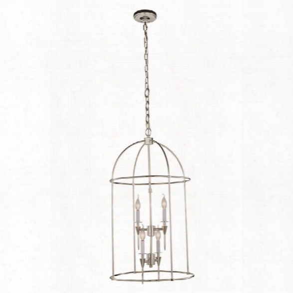 Elegant Lighting Bavaria 20 4 Light Pendant Lamp In Nickel