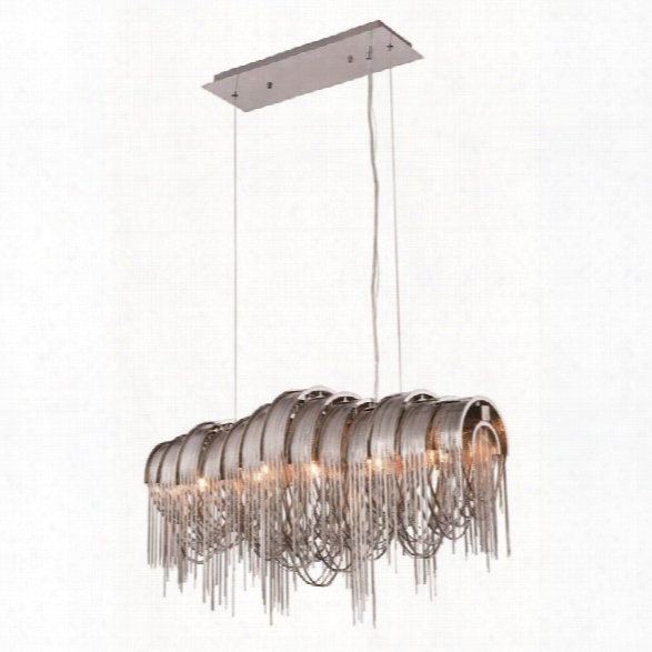 Elegant Lighting Blythe 10 5 Light Pendant Lamp In Chrome